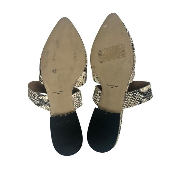 ABLE Joselyne Mule Flats Size 6 Pointy Toe Slip On Reptile Snake Python Embossed - Picture 6 of 10